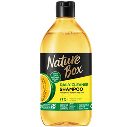 Nature Box Melon Oil szampon do włosów oczyszczający do przetłuszczającej się skóry głowy i wysuszonych końcówek z olejem z pestek z żółtego arbuza 385ml