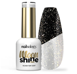 Clavier Nailsology Moon Shine brokatowy top hybrydowy Srebrny 8ml
