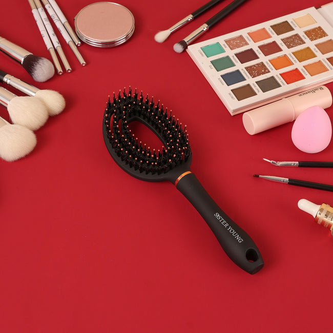 Sister Young Coco Hair Brush szczotka do włosów z włosiem dzika Black