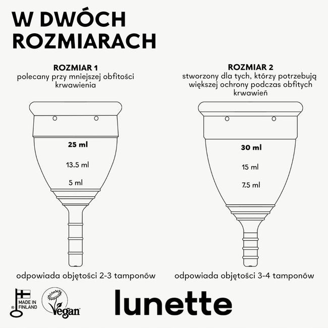 Lunette Period Cup kubeczek menstruacyjny Różowy rozmiar 1