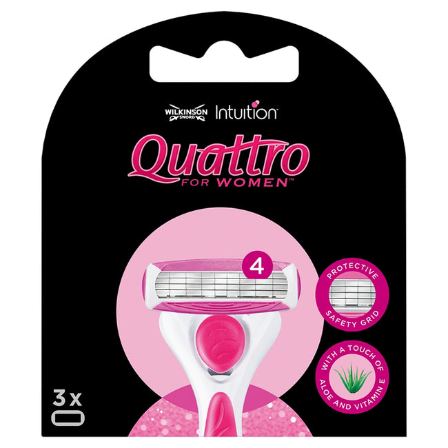 Wilkinson Quattro For Women wkłady do maszynki z 4 ostrzami dla kobiet 3szt