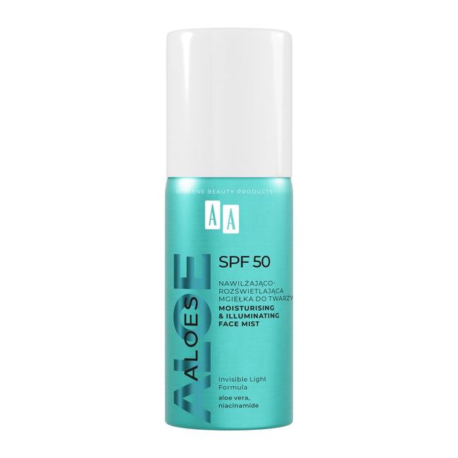 AA Aloes nawilżająco-rozświetlająca mgiełka do twarzy SPF50 100ml