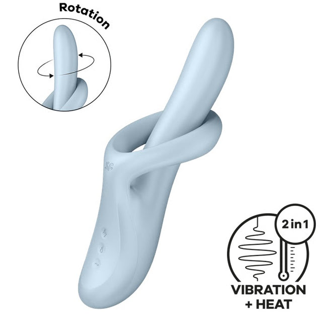 Satisfyer Heat Flex 4 wibrator rotacyjny z funkcją podgrzewania Blue