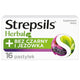 Strepsils Herbal pastylki do ssania łagodzące podrażnione gardło i struny głosowe suplement diety Bez Czarny i Jeżówka 16szt.