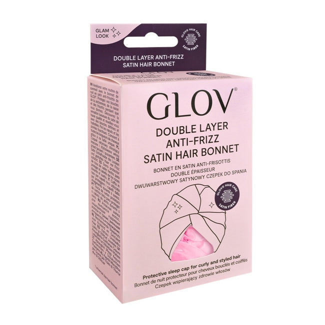 Glov Dwuwarstwowy satynowy czepek do spania Pink