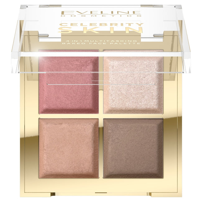 Eveline Cosmetics Celebrity Skin wypiekana paleta wielofunkcyjna do konturowania 4w1 16g