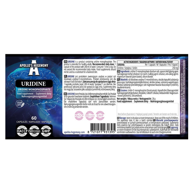 Apollo's Hegemony Uridine suplement diety 60 kapsułek