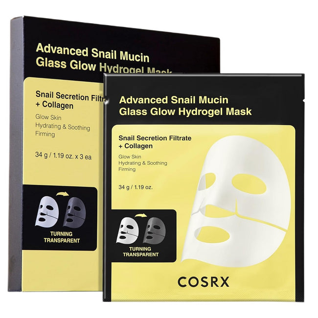 COSRX Advanced Snail Mucin Glass Glow Hydrogel Mask hydrożelowa maseczka w płachcie z mucyną ślimaka 3szt.