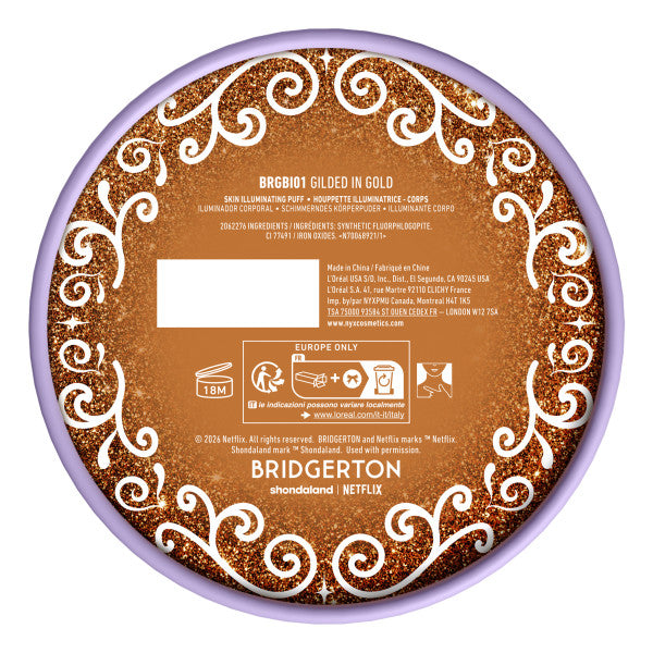 NYX Professional MakeUp Bridgerton Royal Shimmer puszek do ciała z brokatem