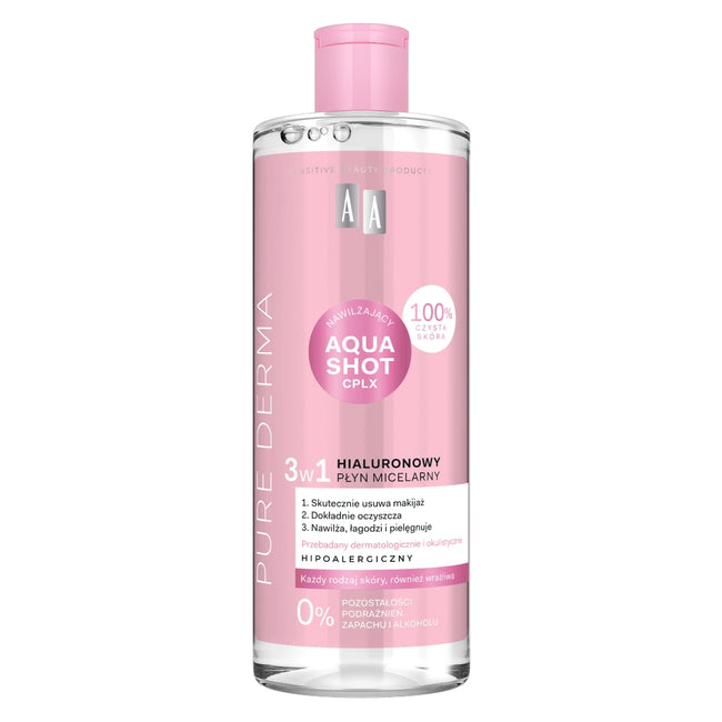 AA Pure Derma hialuronowy płyn micelarny 3w1 500ml
