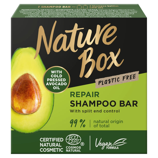 Nature Box Avocado Oil regenerujący szampon do włosów w kostce z olejem awokado 85g