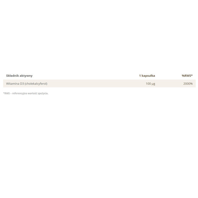 Yango Witamina D3 4000 IU na 365 dni suplement diety 365 kapsułek