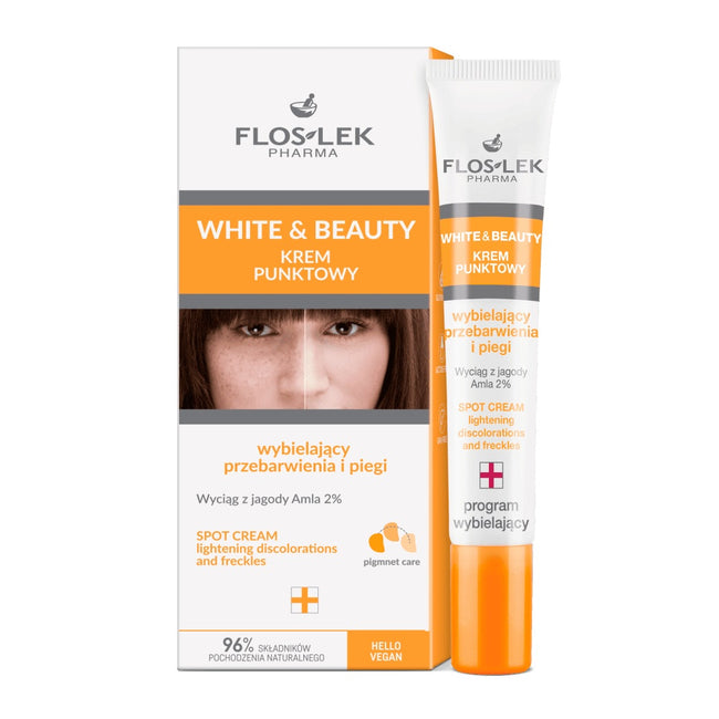 Floslek White & Beauty krem punktowy wybielający przebarwienia i piegi 20 ml