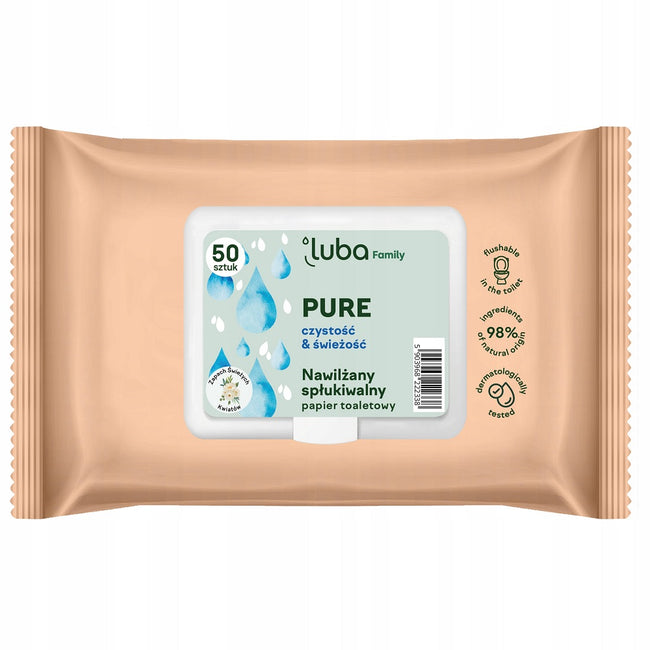 Luba Family Pure nawilżany papier toaletowy 50szt