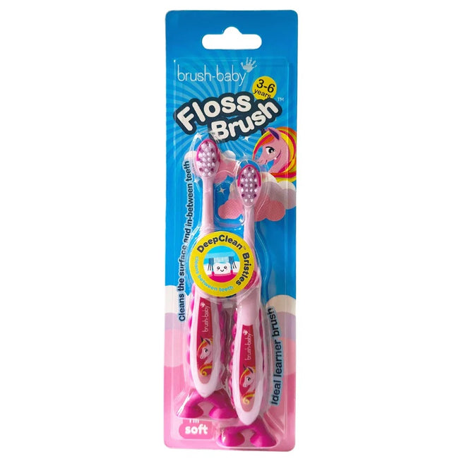 Brush-Baby FlossBrush miękka szczoteczka do zębów dla dzieci 3-6 lat 2szt