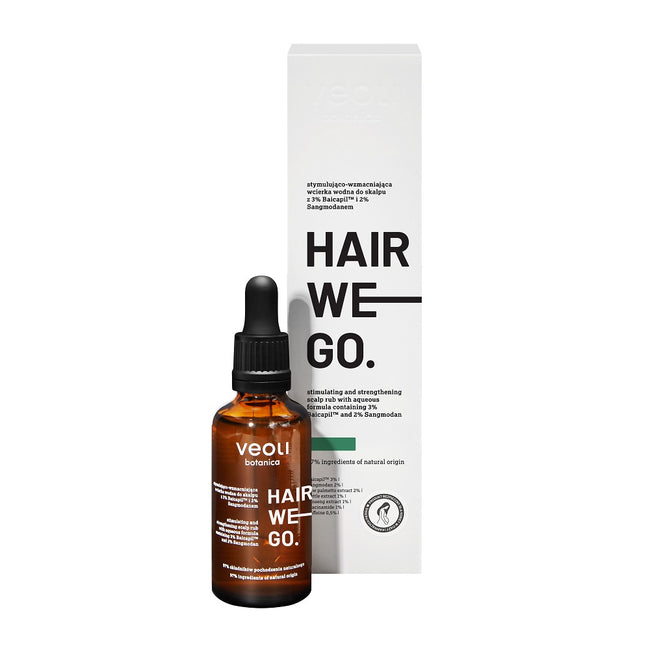 Veoli Botanica Hair We Go stymulująco-wzmacniająca wcierka wodna do skalpu z 3% Baicapil™ i 2% Sangmodanem 50ml