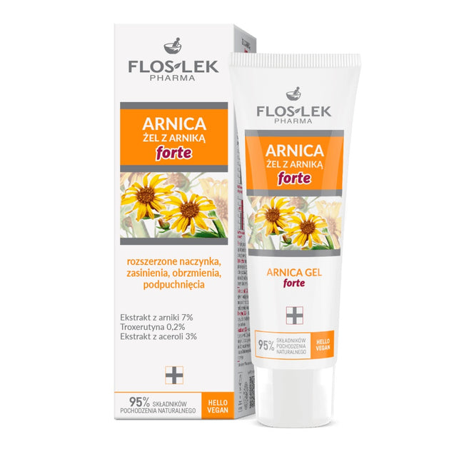 Floslek Arnica żel z arniką forte na rozszerzone naczynka zasinienia obrzmienia i podpuchnięcia 50ml
