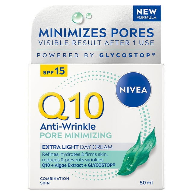 Nivea Q10 Przeciwzmarszczkowe Wygładzenie ekstra lekki krem na dzień SPF15 50ml