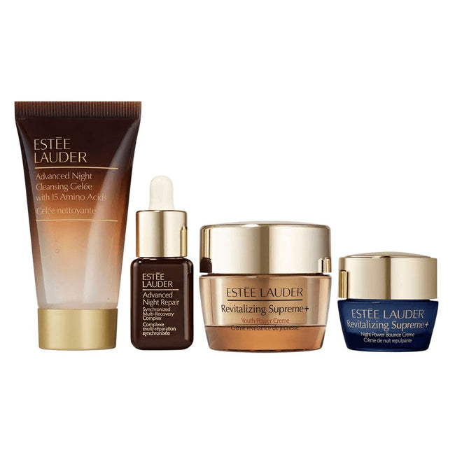 Estée Lauder Unwrap Your Glow Repair & Hydrate 24/7 zestaw oczyszczający żel do twarzy 30ml + serum na noc 7ml + krem do twarzy 15ml + krem na noc 7ml