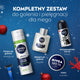 Nivea Men Sensitive Elegance zestaw antyperspirant roll-on 50ml + krem uniwersalny 75ml + pianka do golenia 200ml + balsam po goleniu 100ml + kosmetyczka