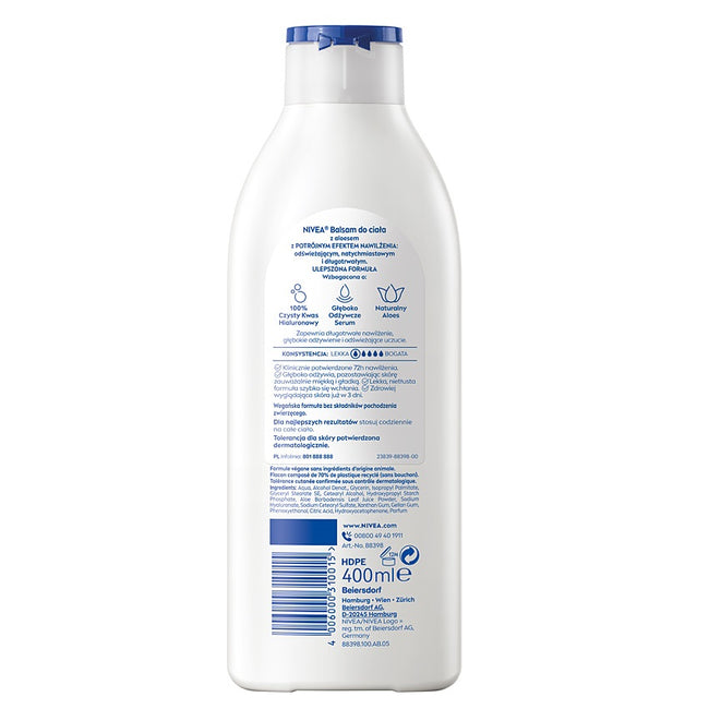 Nivea Aloe & Hydration nawilżający balsam do ciała z aloesem 400ml