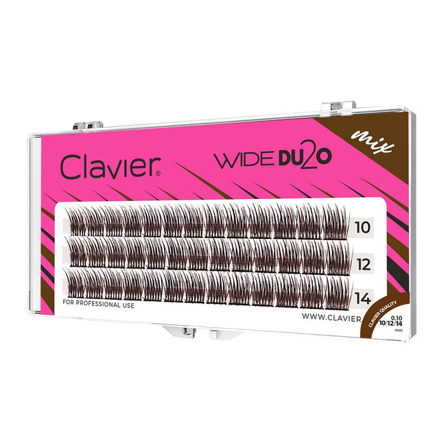 Clavier Wide Du2o Brown kępki rzęs skręt C o objętości 10D