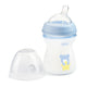 Chicco NaturalFeeling butelka plastikowa ze smoczkiem silikonowym przepływ średni 2m+ Niebieska 250ml