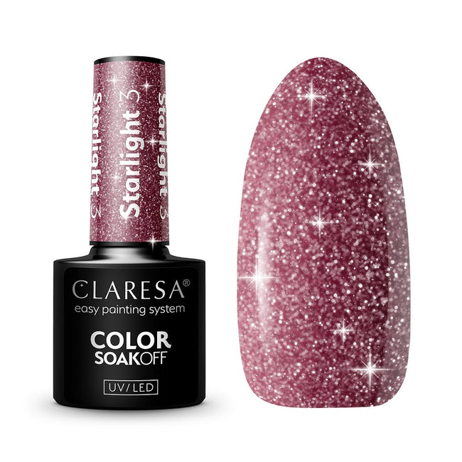 Claresa Color Soak Off UV/LED Starlight lakier hybrydowy 5g