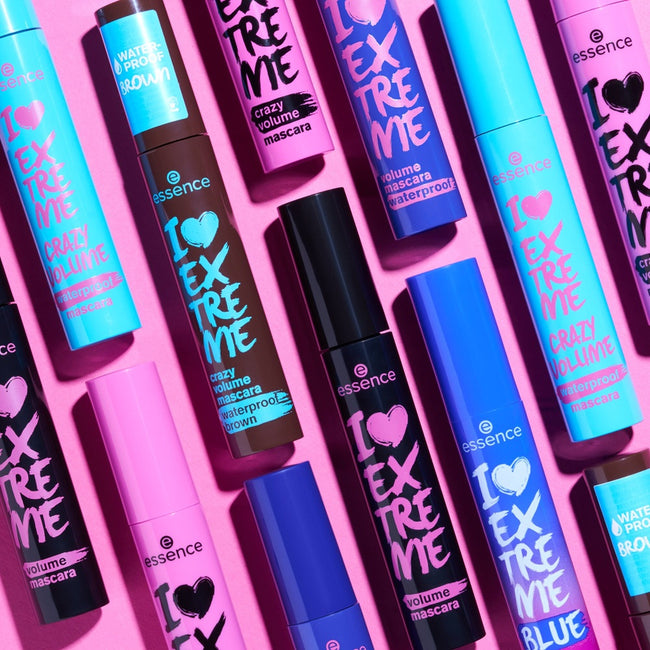Essence I Love Extreme Crazy Volume Mascara Waterproof brązowa maskara pogrubiająca do rzęs