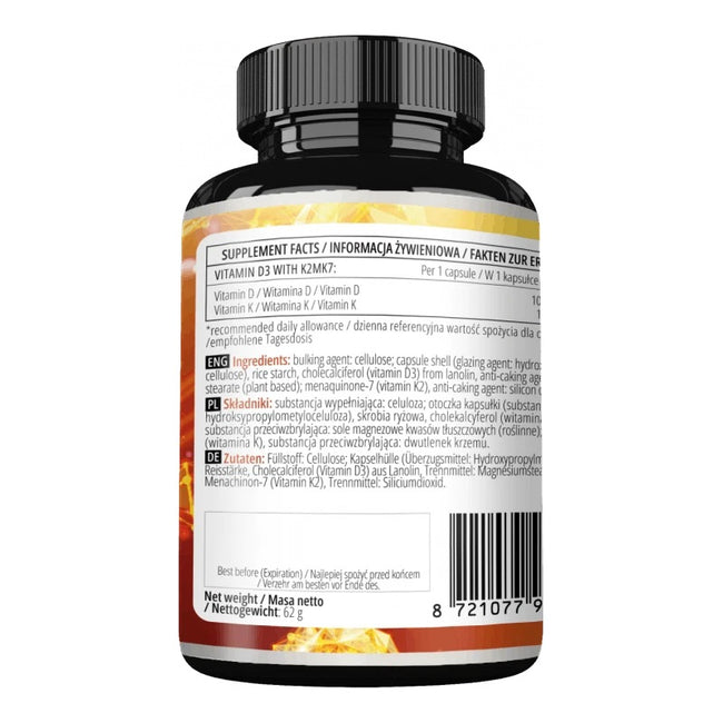 Apollo's Hegemony Vitamin D3 & K2 MK7 suplement diety 120 kapsułek