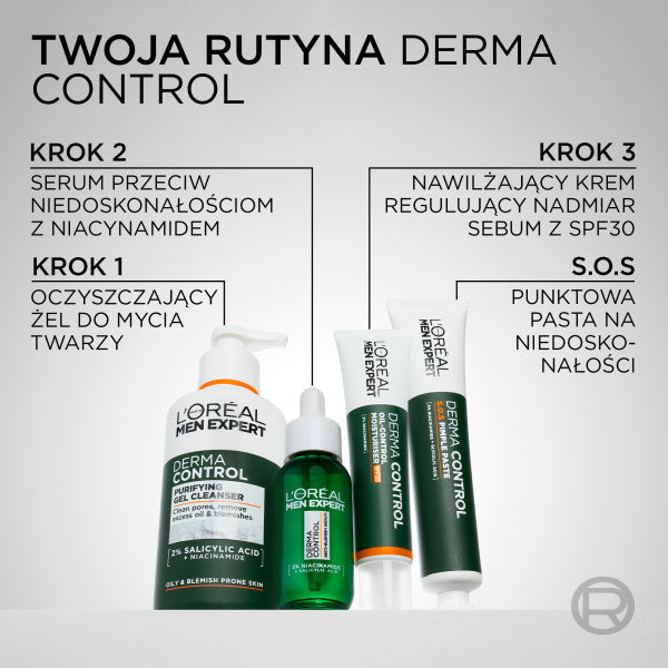 L'Oreal Paris Men Expert Derma Control nawilżający krem regulujący nadmiar sebum z SPF30 40ml