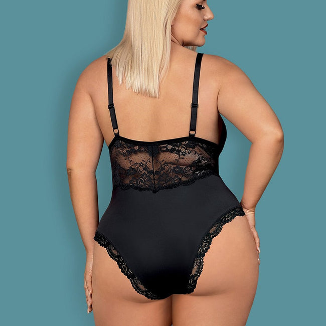 Obsessive 810-TED-1 zmysłowe body z koronką Black L/XL