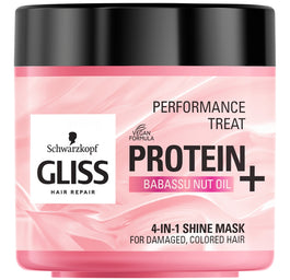 Gliss Performance Treat 4-in-1 Shine Mask maska nabłyszczająca do włosów Protein + Babassu Nut Oil 400ml