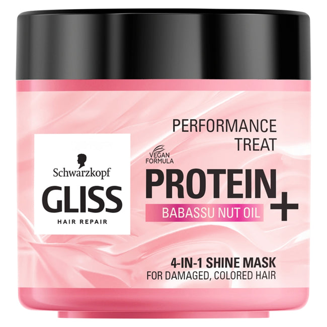 Gliss Performance Treat 4-in-1 Shine Mask maska nabłyszczająca do włosów Protein + Babassu Nut Oil 400ml
