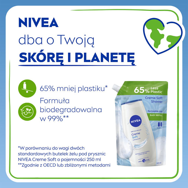 Nivea Creme Soft żel pod prysznic opakowanie uzupełniające 500ml