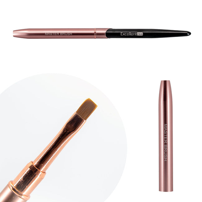 Excellent PRO Master Brush pędzelek do żelu Flat #6 Pink & Black