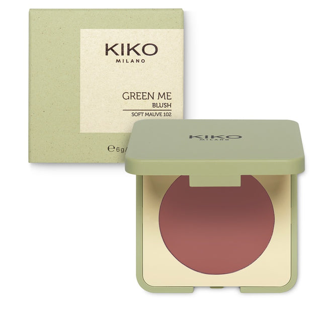 KIKO Milano Green Me Blush kompaktowy róż dający naturalny rezultat 102 Soft Mauve 6g