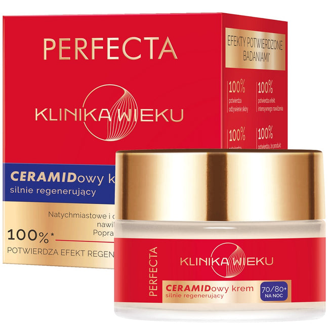 Perfecta Klinika Wieku ceramidowy krem silnie regenerujący na noc 70/80+ 50ml