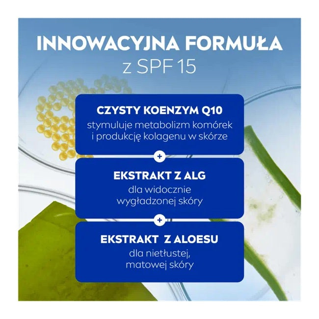 Nivea Q10 Przeciwzmarszczkowe Wygładzenie ekstra lekki krem na dzień SPF15 50ml