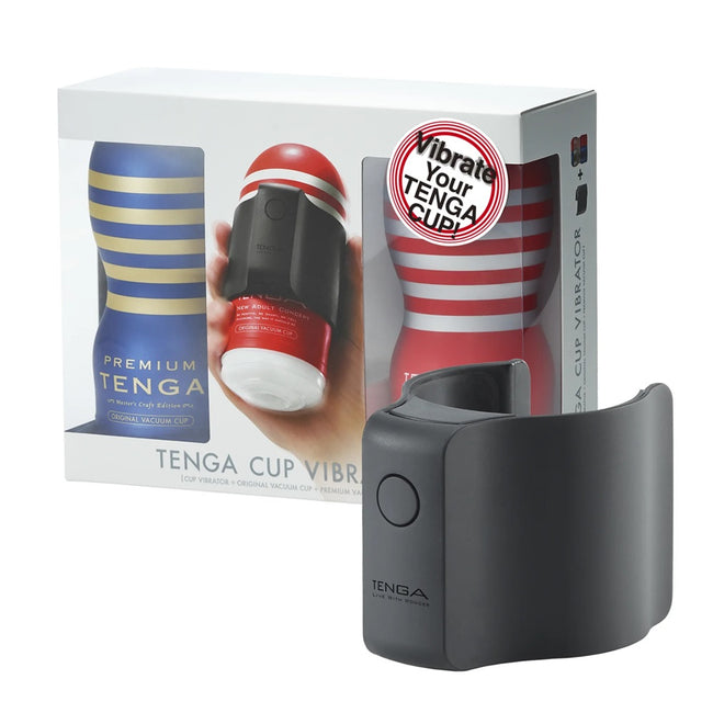 TENGA Cup Vibrator zestaw Cup Vibrator wibrator kubkowy + Original Vacuum Cup jednorazowy masturbator + Premium Vacuum Cup   jednorazowy masturbator