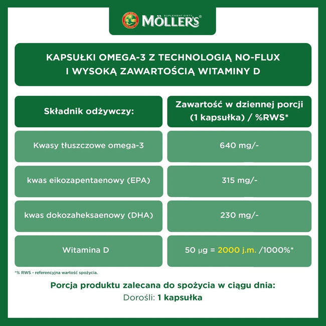 Möller's Complex Odporność Omega-3 + D3 suplement diety 60 kapsułek