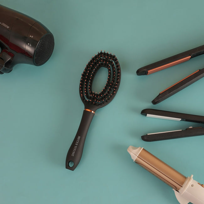Sister Young Coco Hair Brush szczotka do włosów z włosiem dzika Black