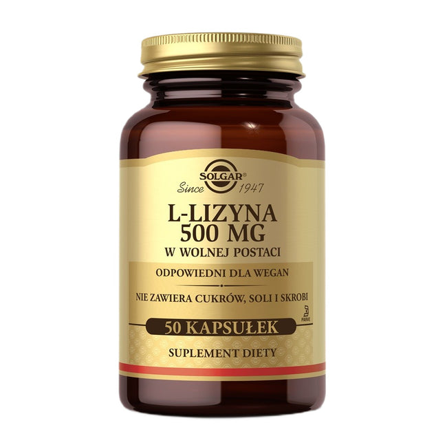 Solgar L-lizyna 500mg suplement diety 50 kapsułek