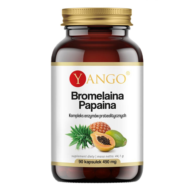 Yango Bromelaina papaina suplement diety 90 kapsułek