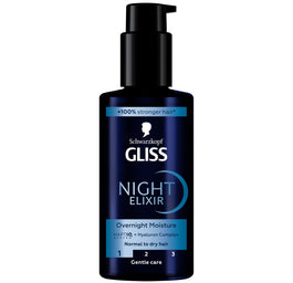 Gliss Night Elixir Moisture nawilżająca kuracja na noc bez spłukiwania do włosów normalnych i suchych 100ml