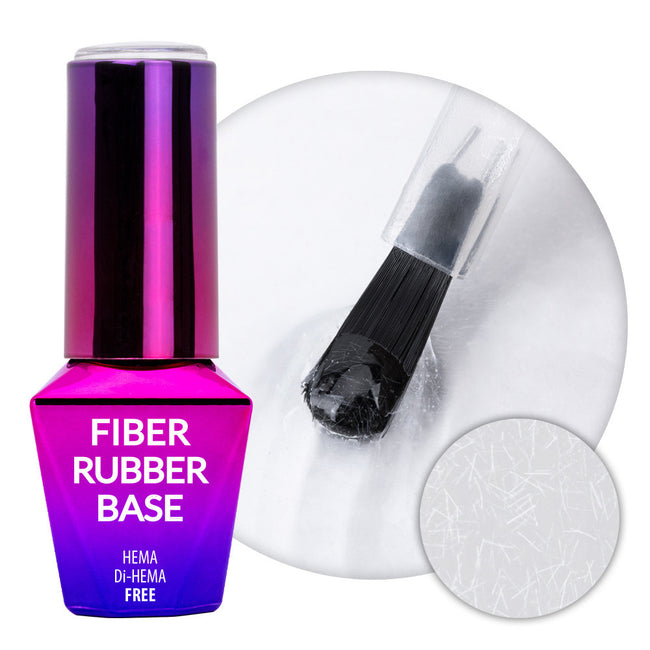 MollyLac Fiber Rubber Base baza kauczukowa z włóknami do manicure i pedicure Clear 10g