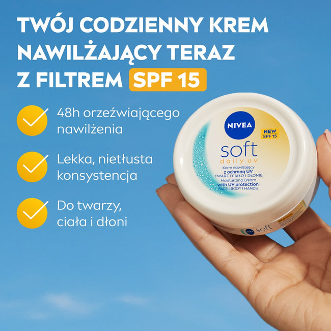 Nivea Soft Daily UV krem intensywnie nawilżający SPF15 100ml