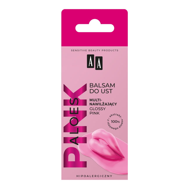 AA Aloes Pink multinawilżający balsam do ust Glossy Pink 10g