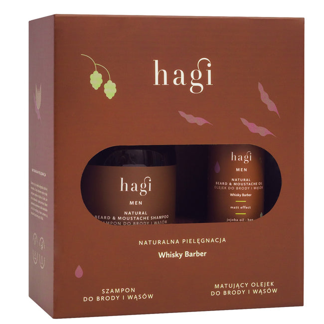 Hagi Whisky Barber zestaw szampon do brody 300ml + olejek do brody 30ml