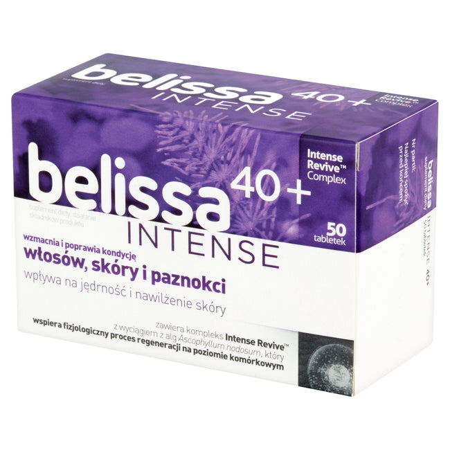 Belissa Intense 40+ suplement diety wzmacniający włosy skórę i paznokcie 50 tabletek